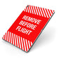 Remove Before Flight Apple iPad Case on Grey iPad Side View