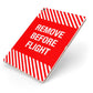 Remove Before Flight Apple iPad Case on Rose Gold iPad Side View