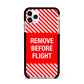 Remove Before Flight Apple iPhone 11 Pro Max in Silver with Black Impact Case