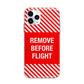 Remove Before Flight Apple iPhone 11 Pro Max in Silver with Bumper Case