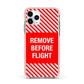 Remove Before Flight Apple iPhone 11 Pro in Silver with Pink Impact Case