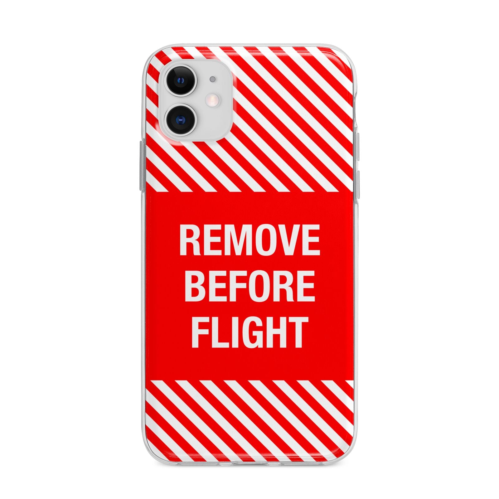 Remove Before Flight Apple iPhone 11 in White with Bumper Case