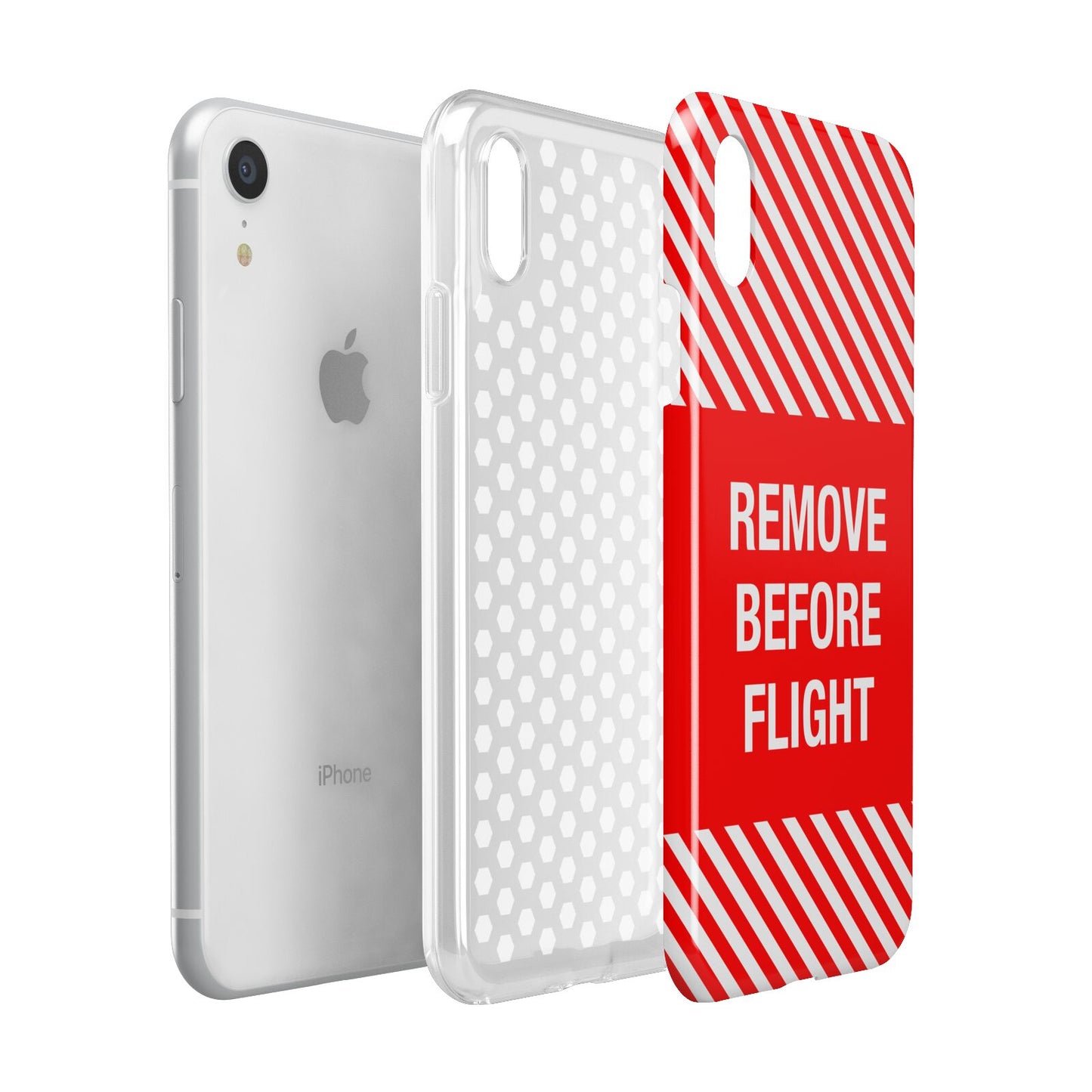 Remove Before Flight Apple iPhone XR White 3D Tough Case Expanded view