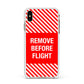 Remove Before Flight Apple iPhone Xs Max Impact Case White Edge on Gold Phone