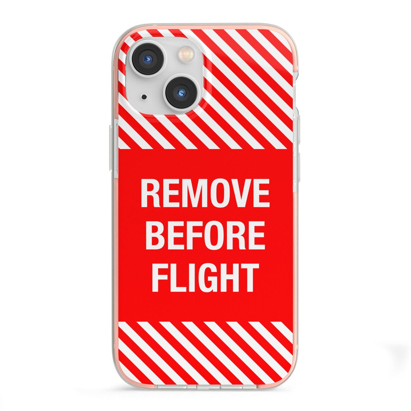 Remove Before Flight iPhone 13 Mini TPU Impact Case with Pink Edges