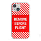 Remove Before Flight iPhone 13 Mini TPU Impact Case with White Edges