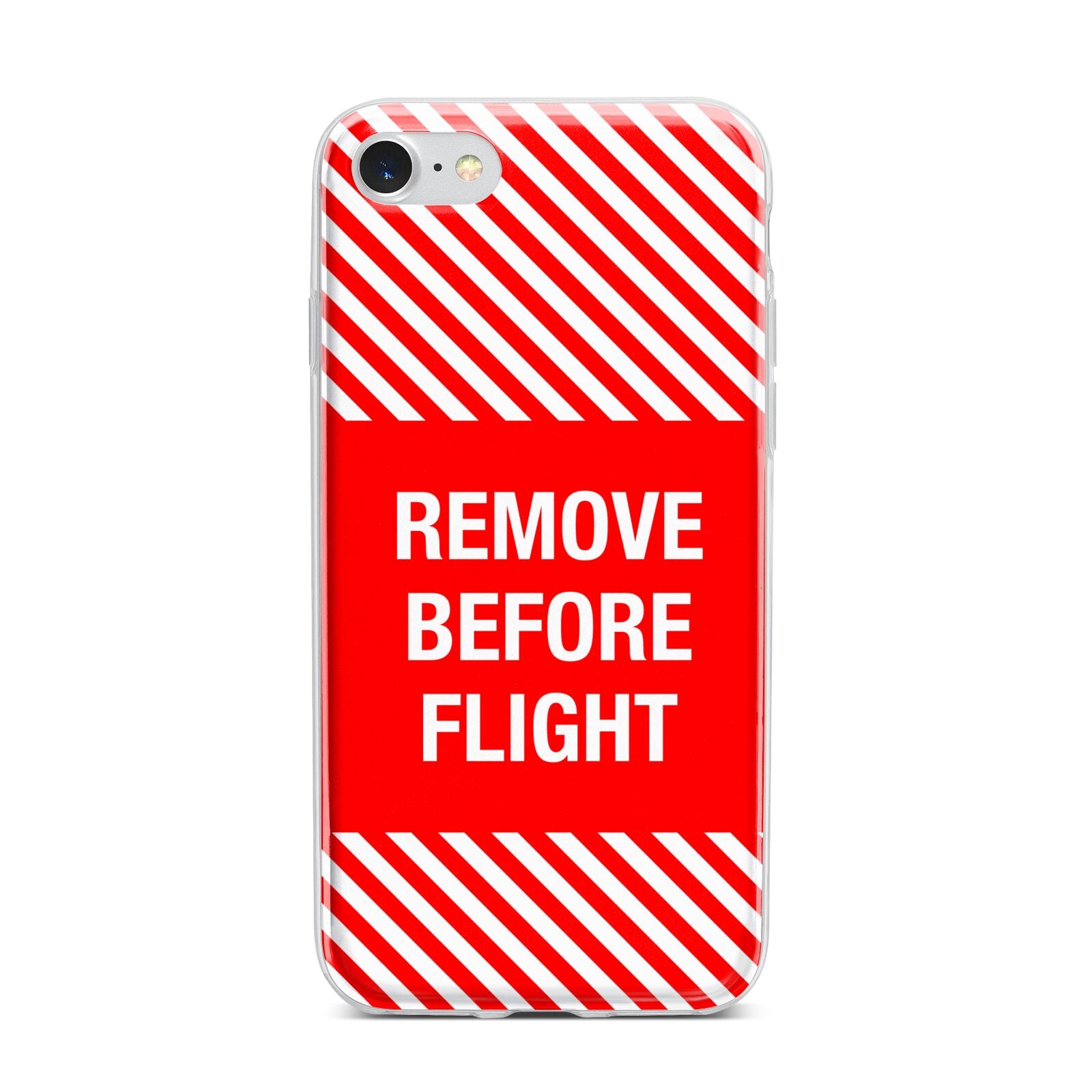Remove Before Flight iPhone 7 Bumper Case on Silver iPhone