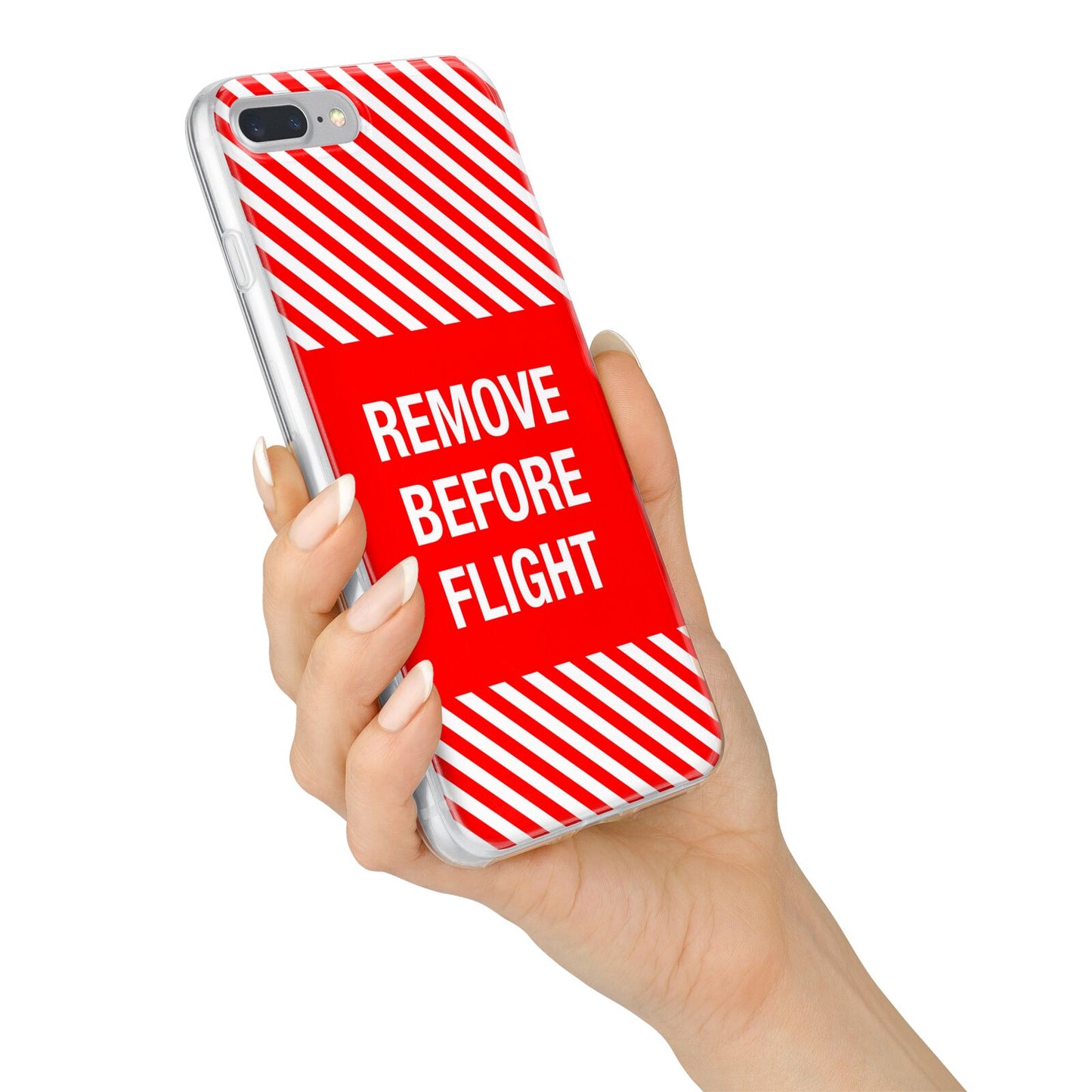 Remove Before Flight iPhone 7 Plus Bumper Case on Silver iPhone Alternative Image