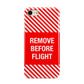 Remove Before Flight iPhone 8 3D Tough Case on Gold Phone