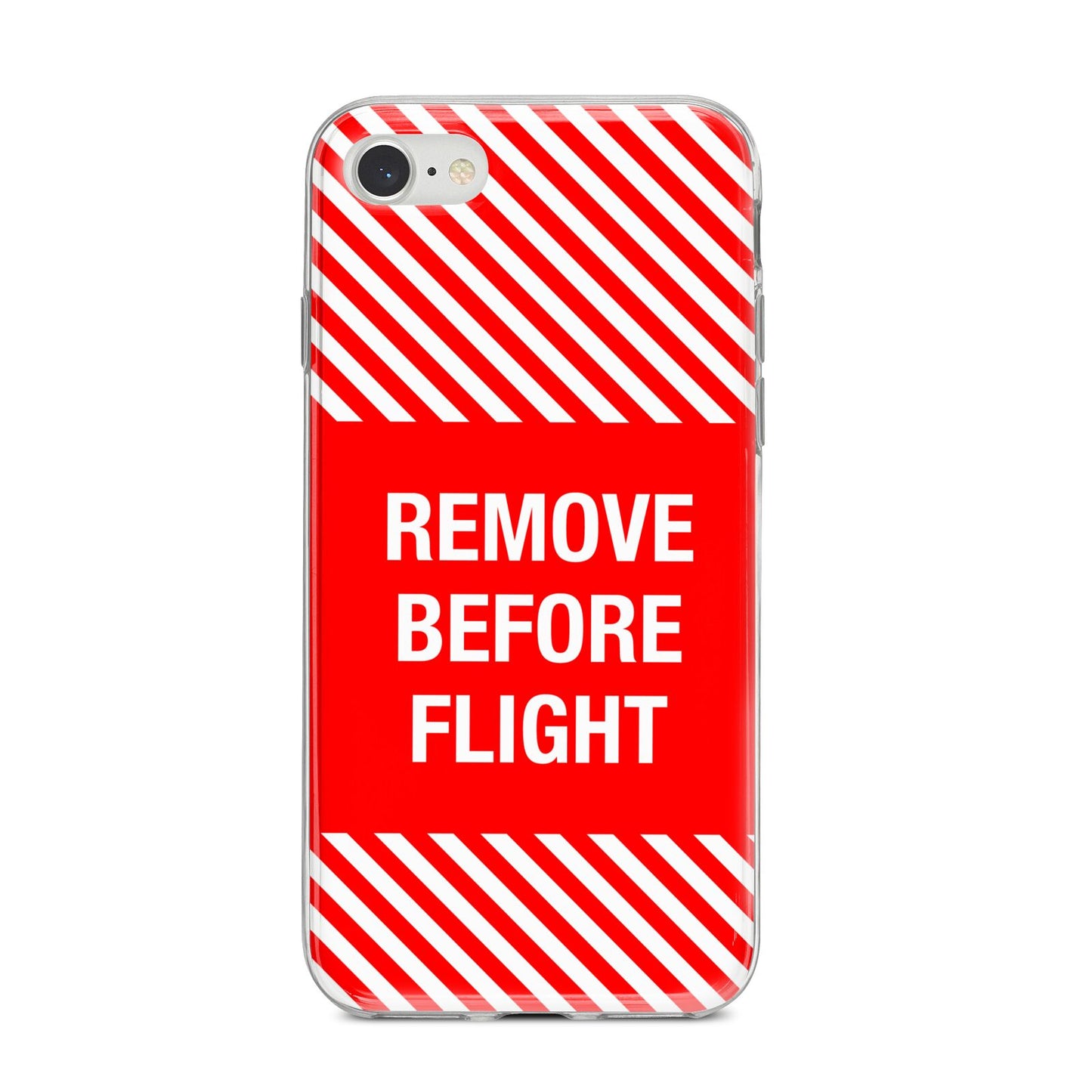 Remove Before Flight iPhone 8 Bumper Case on Silver iPhone
