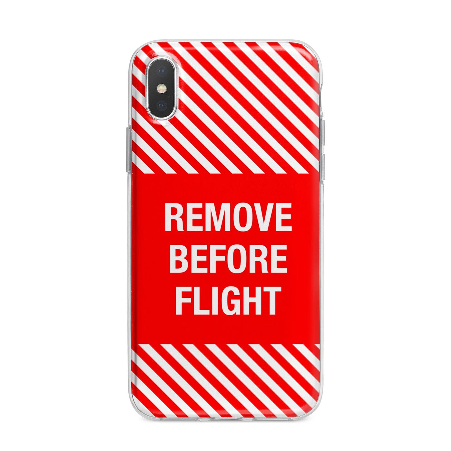 Remove Before Flight iPhone X Bumper Case on Silver iPhone Alternative Image 1