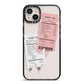 Restaurant Receipts iPhone 14 Plus Black Impact Case on Silver phone