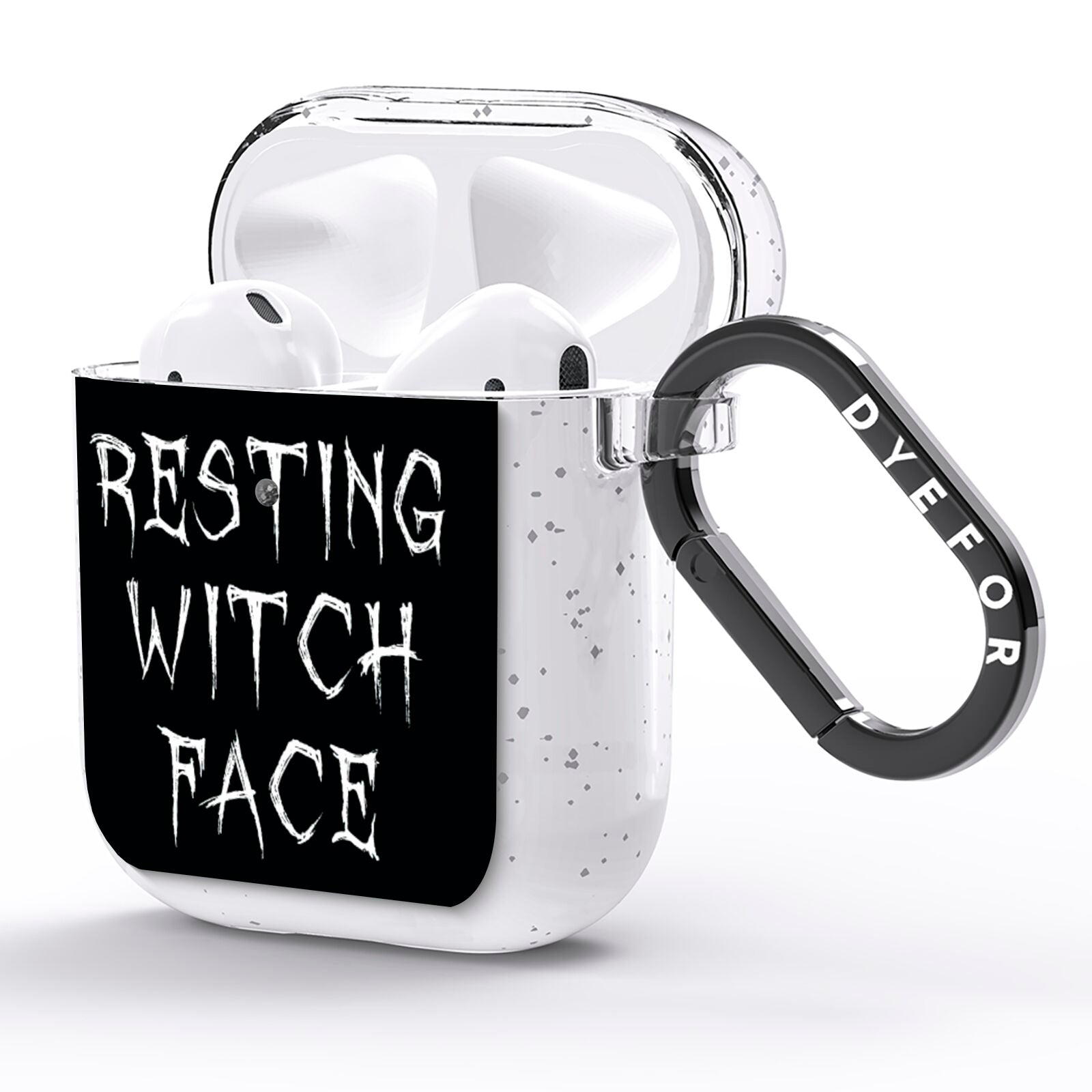 Resting Witch Face AirPods Glitter Case Side Image