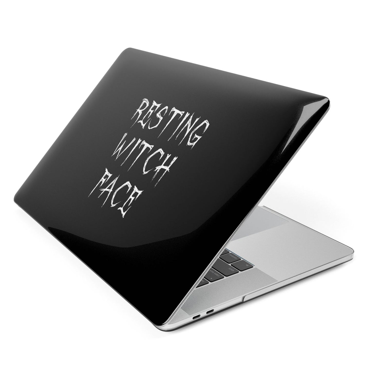 Resting Witch Face Apple MacBook Case Side View