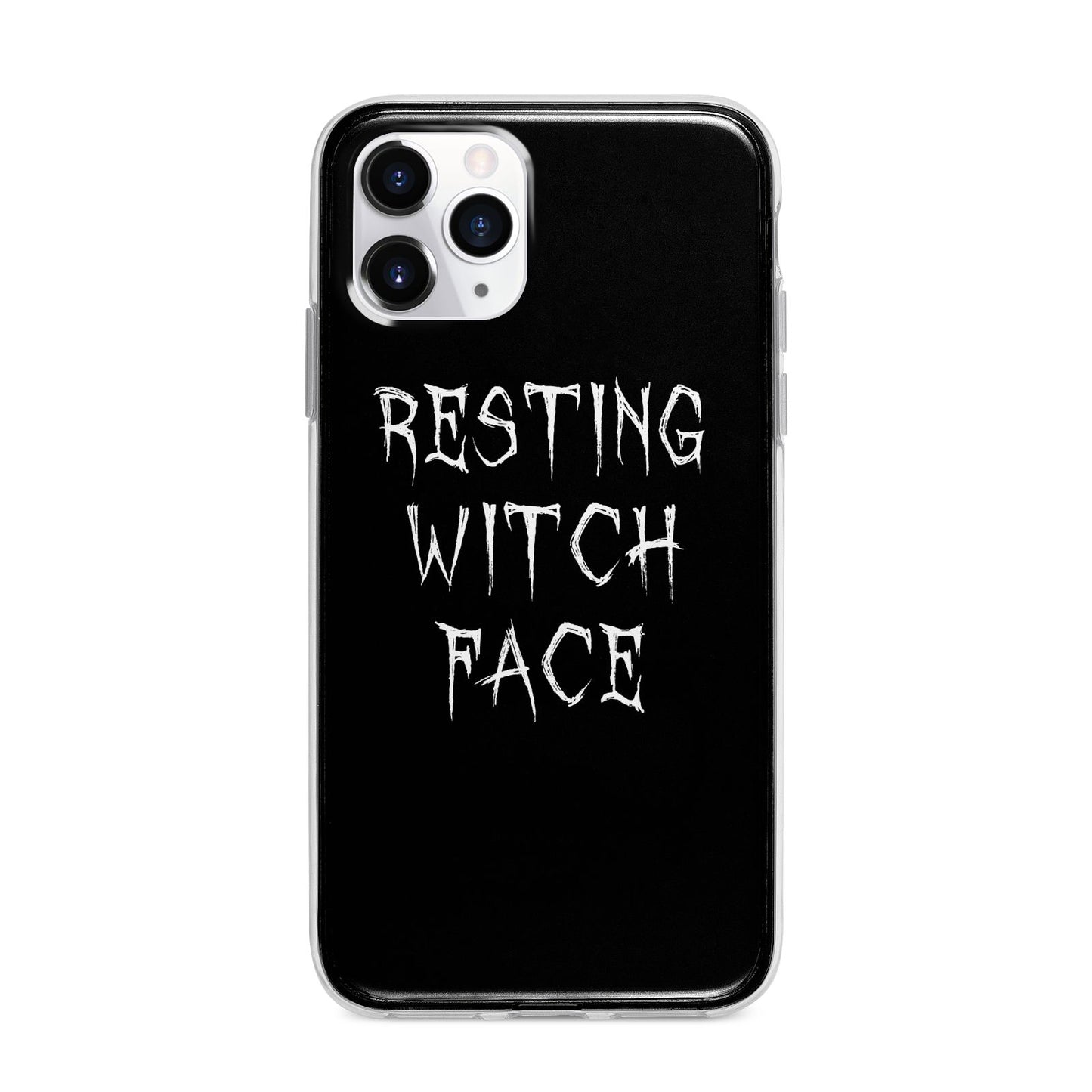 Resting Witch Face Apple iPhone 11 Pro Max in Silver with Bumper Case