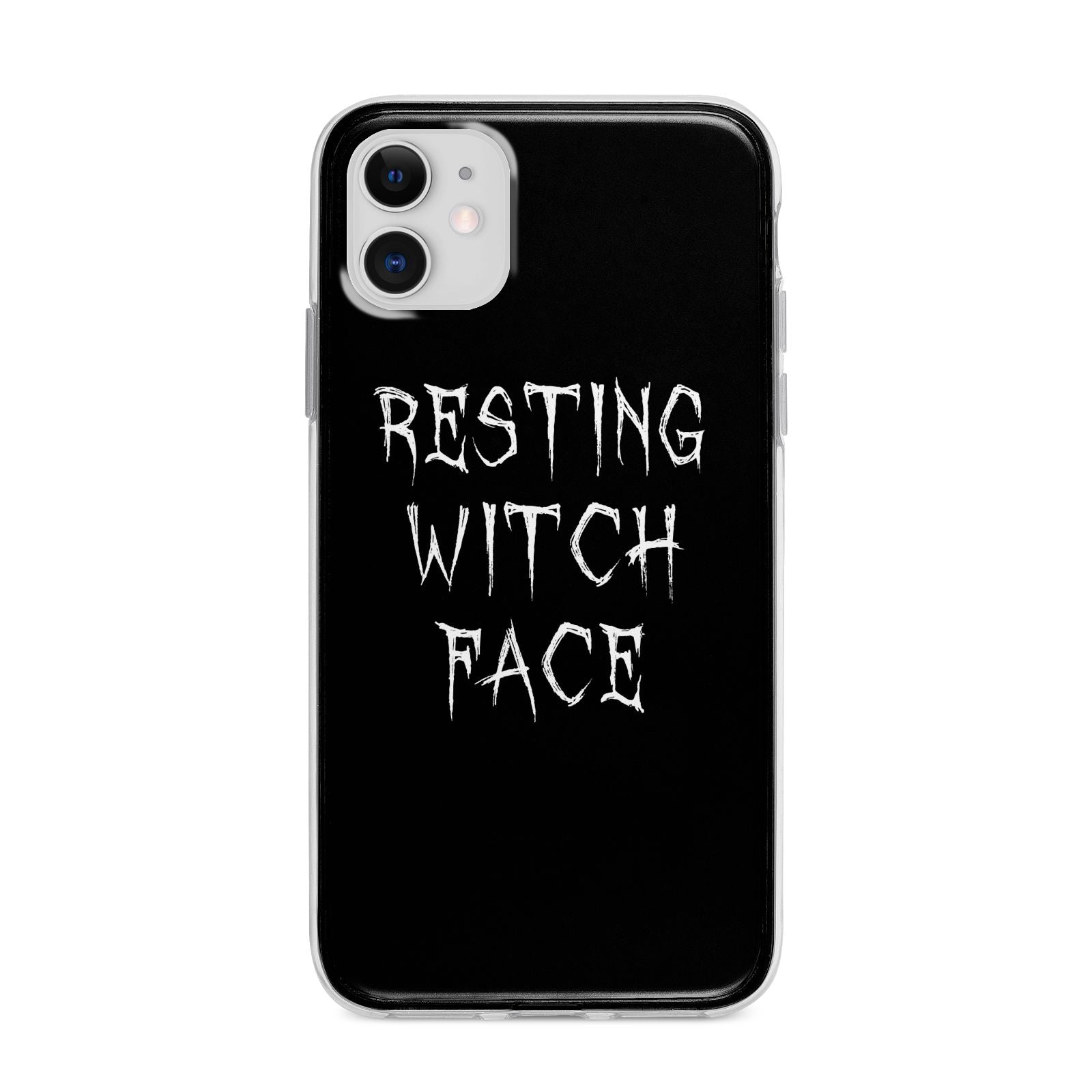 Resting Witch Face Apple iPhone 11 in White with Bumper Case