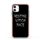 Resting Witch Face Apple iPhone 11 in White with Pink Impact Case