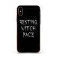 Resting Witch Face Apple iPhone Xs Impact Case Pink Edge on Gold Phone