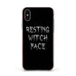 Resting Witch Face Apple iPhone Xs Impact Case Pink Edge on Silver Phone