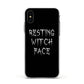 Resting Witch Face Apple iPhone Xs Impact Case White Edge on Black Phone