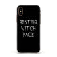 Resting Witch Face Apple iPhone Xs Impact Case White Edge on Gold Phone