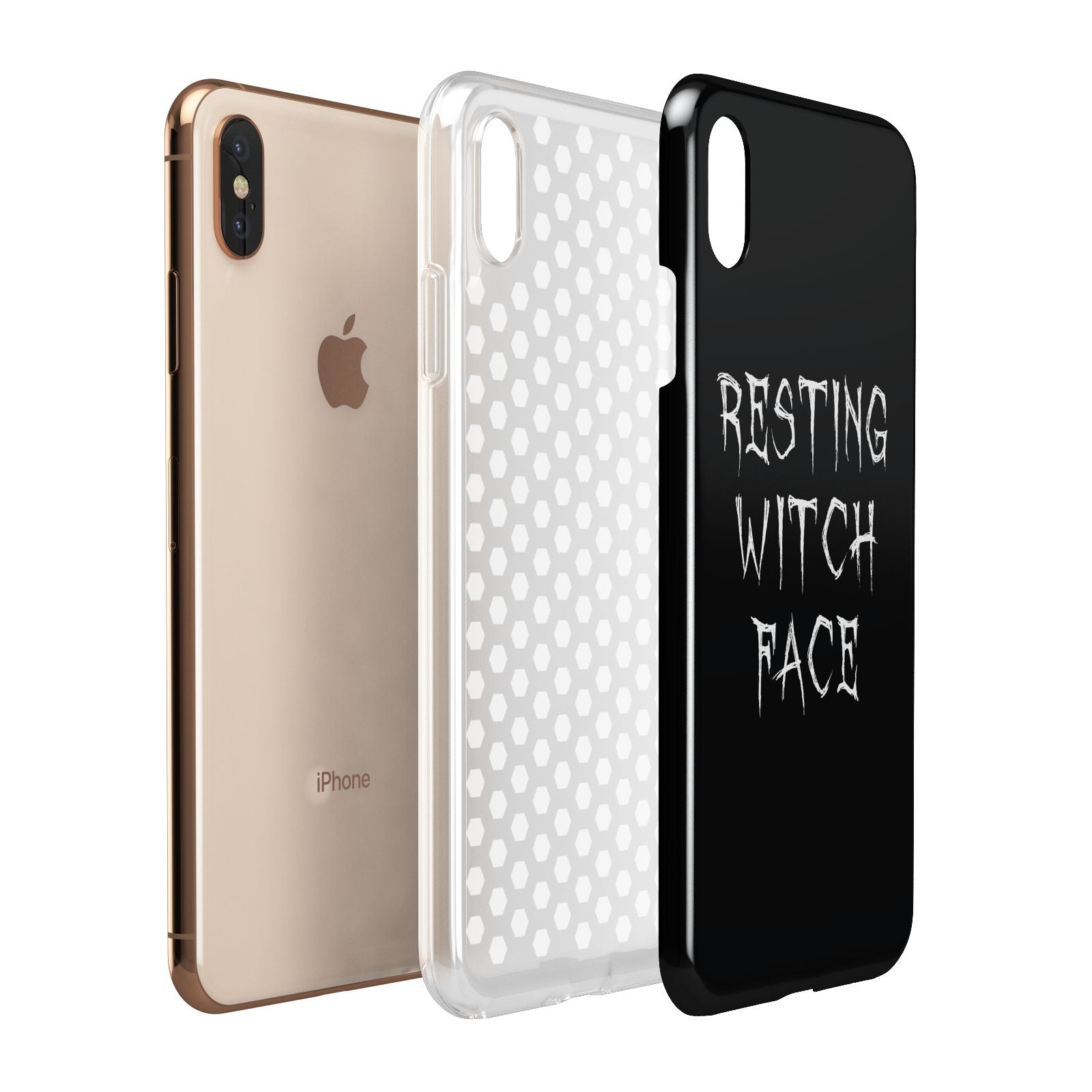Resting Witch Face Apple iPhone Xs Max 3D Tough Case Expanded View