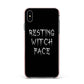 Resting Witch Face Apple iPhone Xs Max Impact Case Pink Edge on Black Phone
