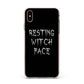 Resting Witch Face Apple iPhone Xs Max Impact Case Pink Edge on Gold Phone
