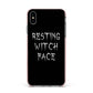 Resting Witch Face Apple iPhone Xs Max Impact Case Pink Edge on Silver Phone