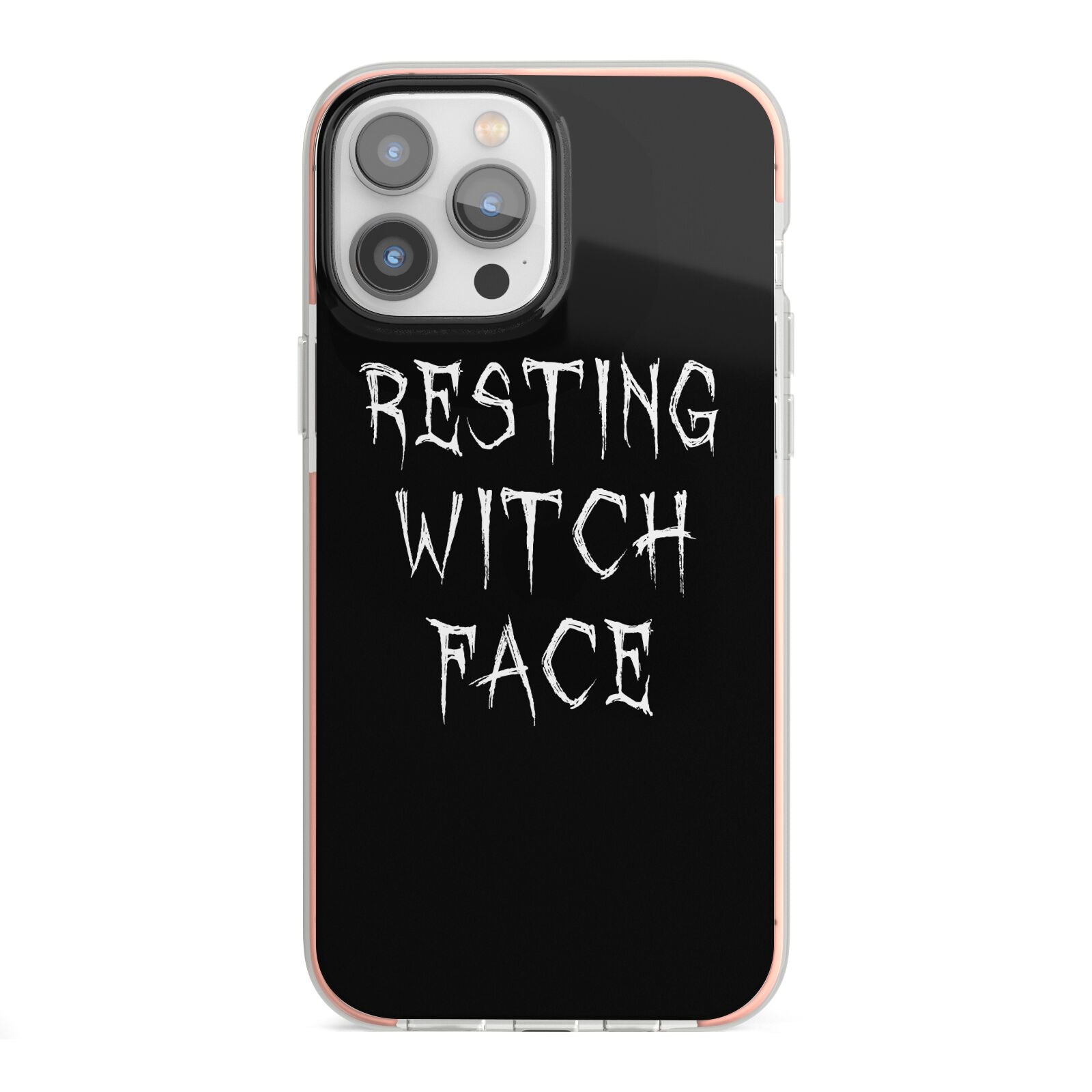 Resting Witch Face iPhone 13 Pro Max TPU Impact Case with Pink Edges