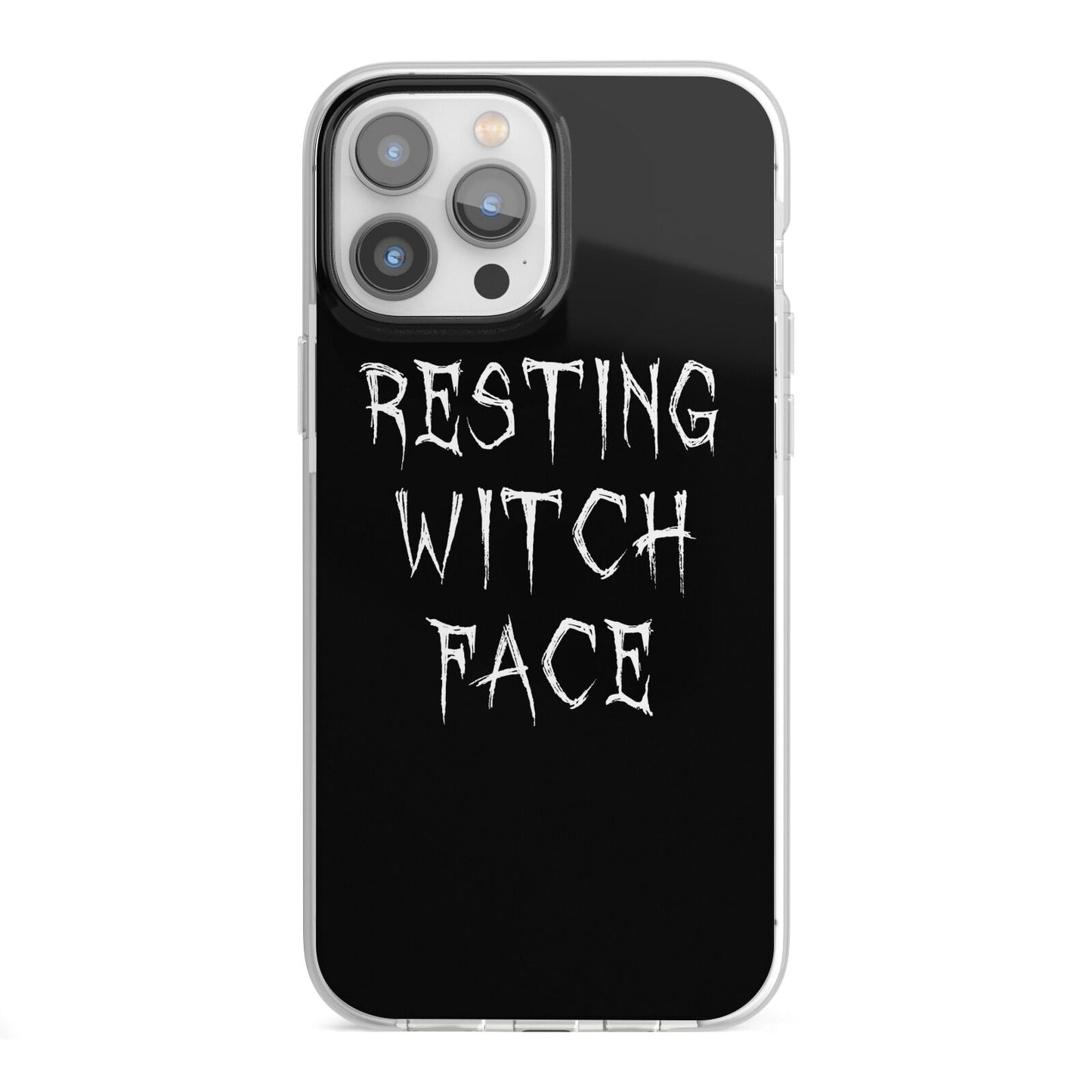 Resting Witch Face iPhone 13 Pro Max TPU Impact Case with White Edges