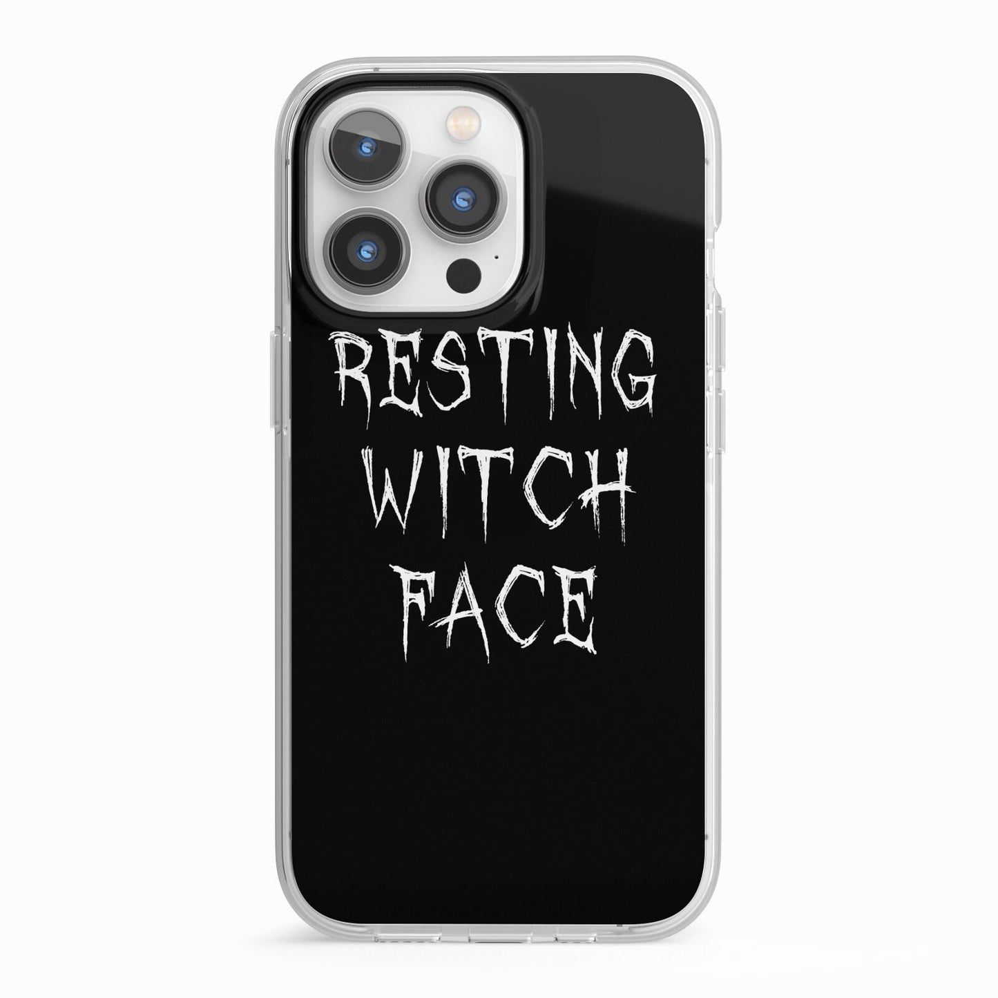 Resting Witch Face iPhone 13 Pro TPU Impact Case with White Edges