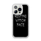 Resting Witch Face iPhone 14 Pro Glitter Tough Case Silver