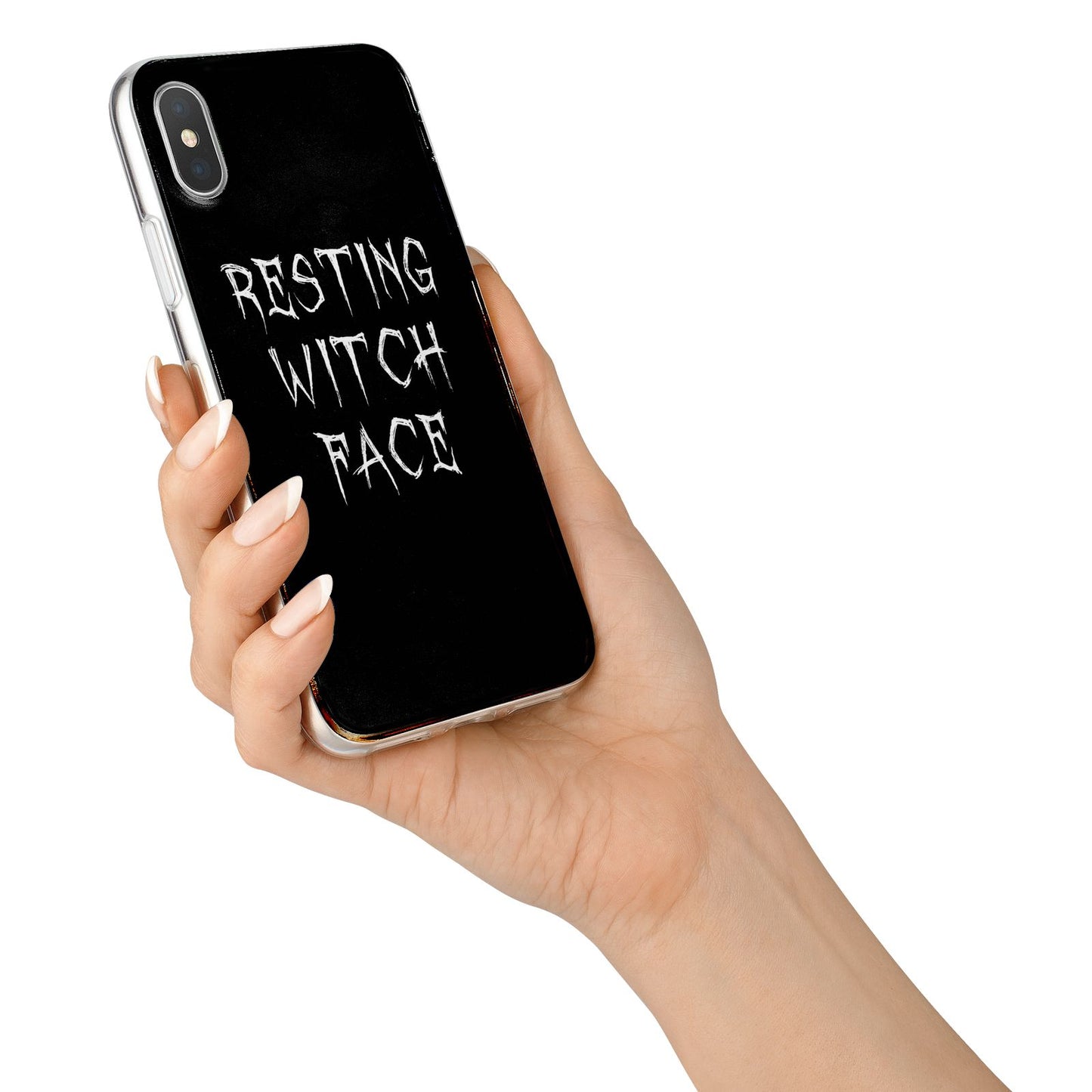 Resting Witch Face iPhone X Bumper Case on Silver iPhone Alternative Image 2