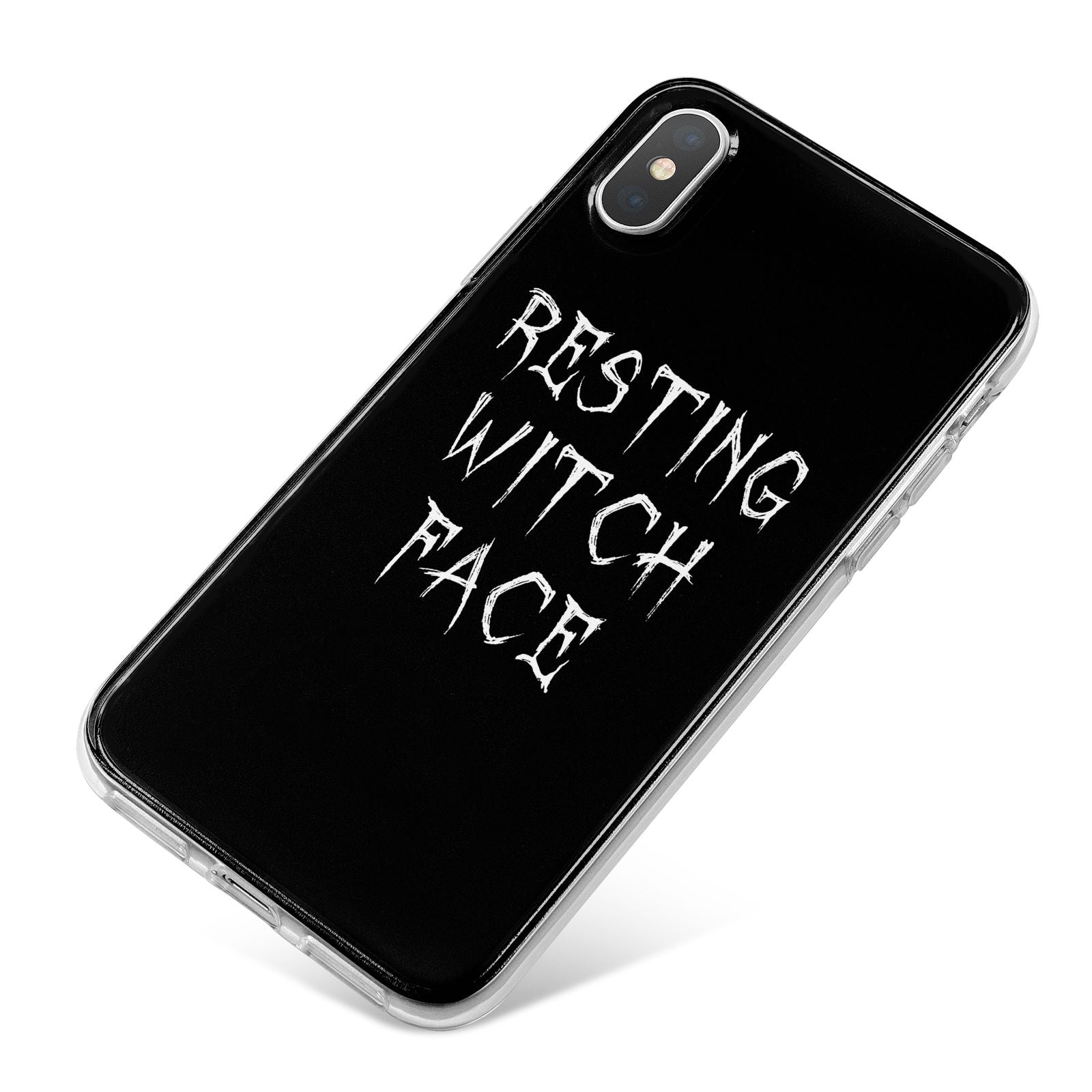 Resting Witch Face iPhone X Bumper Case on Silver iPhone