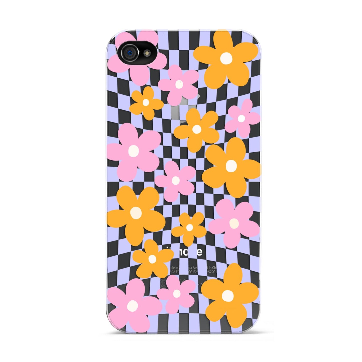 Retro Check Floral Apple iPhone 4s Case