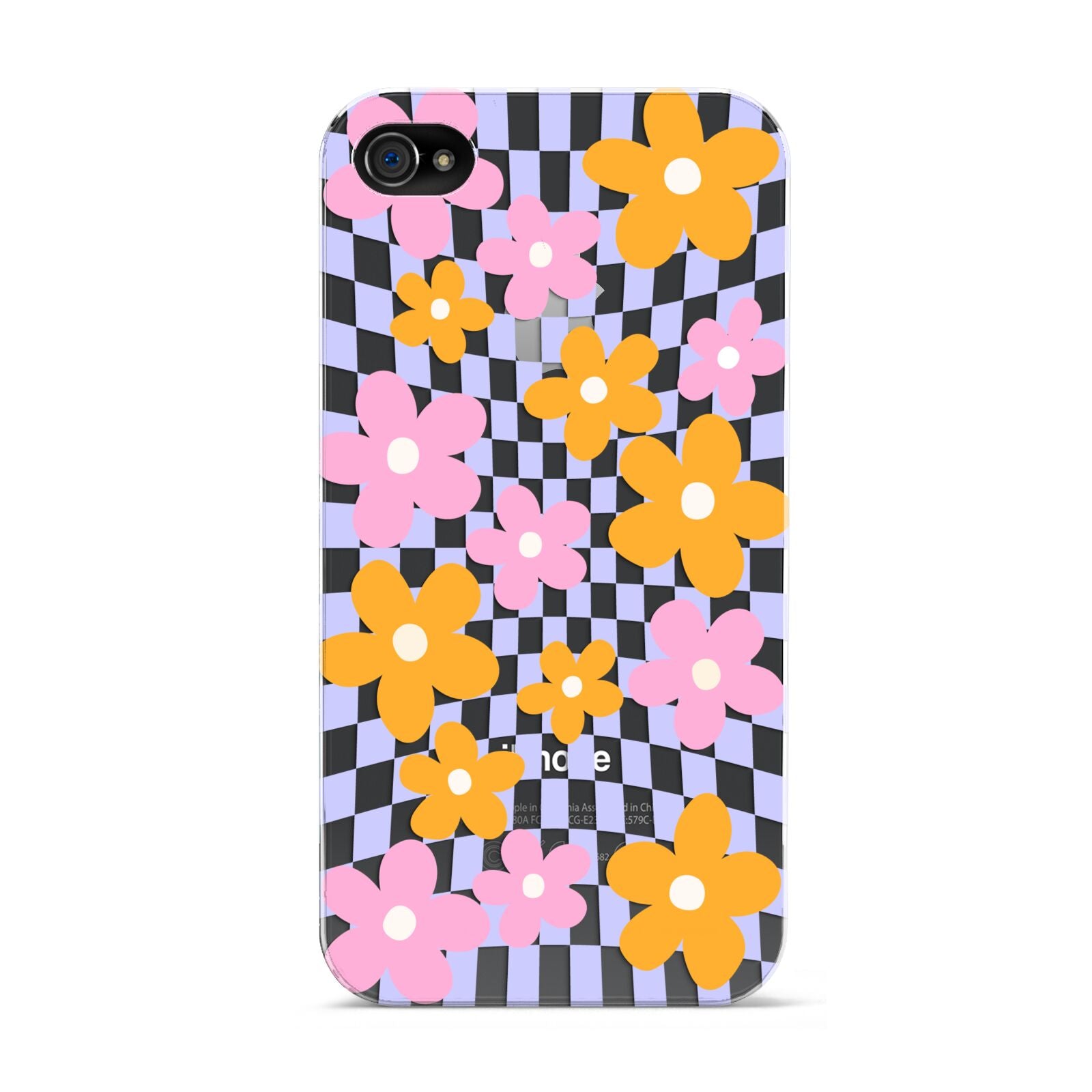 Retro Check Floral Apple iPhone 4s Case