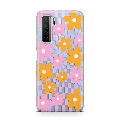 Retro Check Floral Huawei P40 Lite 5G Phone Case