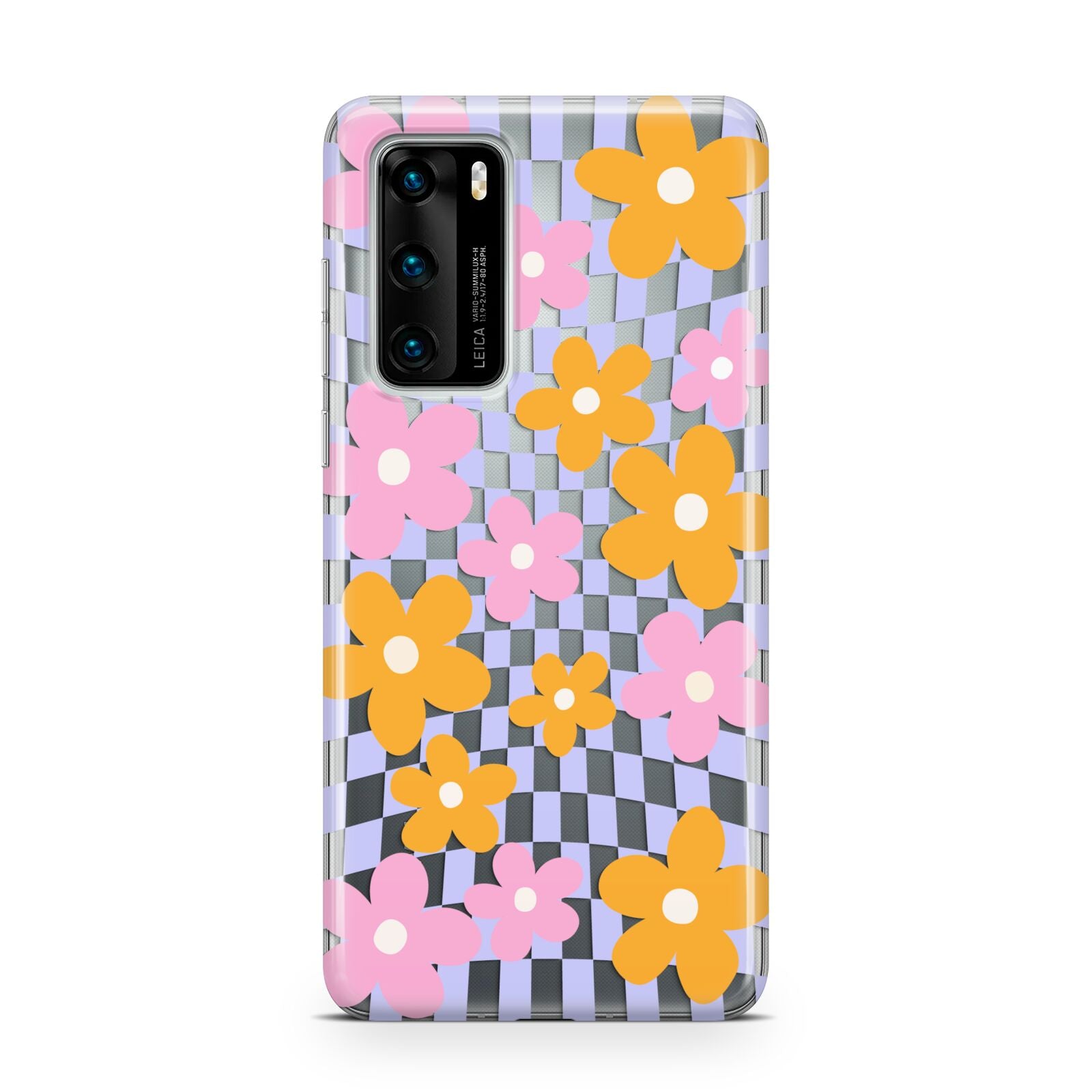 Retro Check Floral Huawei P40 Phone Case