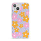 Retro Check Floral iPhone 13 Clear Bumper Case