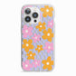 Retro Check Floral iPhone 13 Pro TPU Impact Case with White Edges