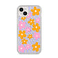 Retro Check Floral iPhone 14 Plus Glitter Tough Case Starlight