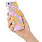 Retro Check Floral iPhone 7 Bumper Case on Silver iPhone Alternative Image