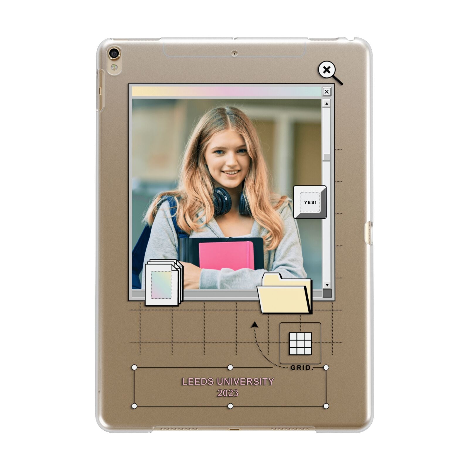Retro Computer Photo Apple iPad Gold Case