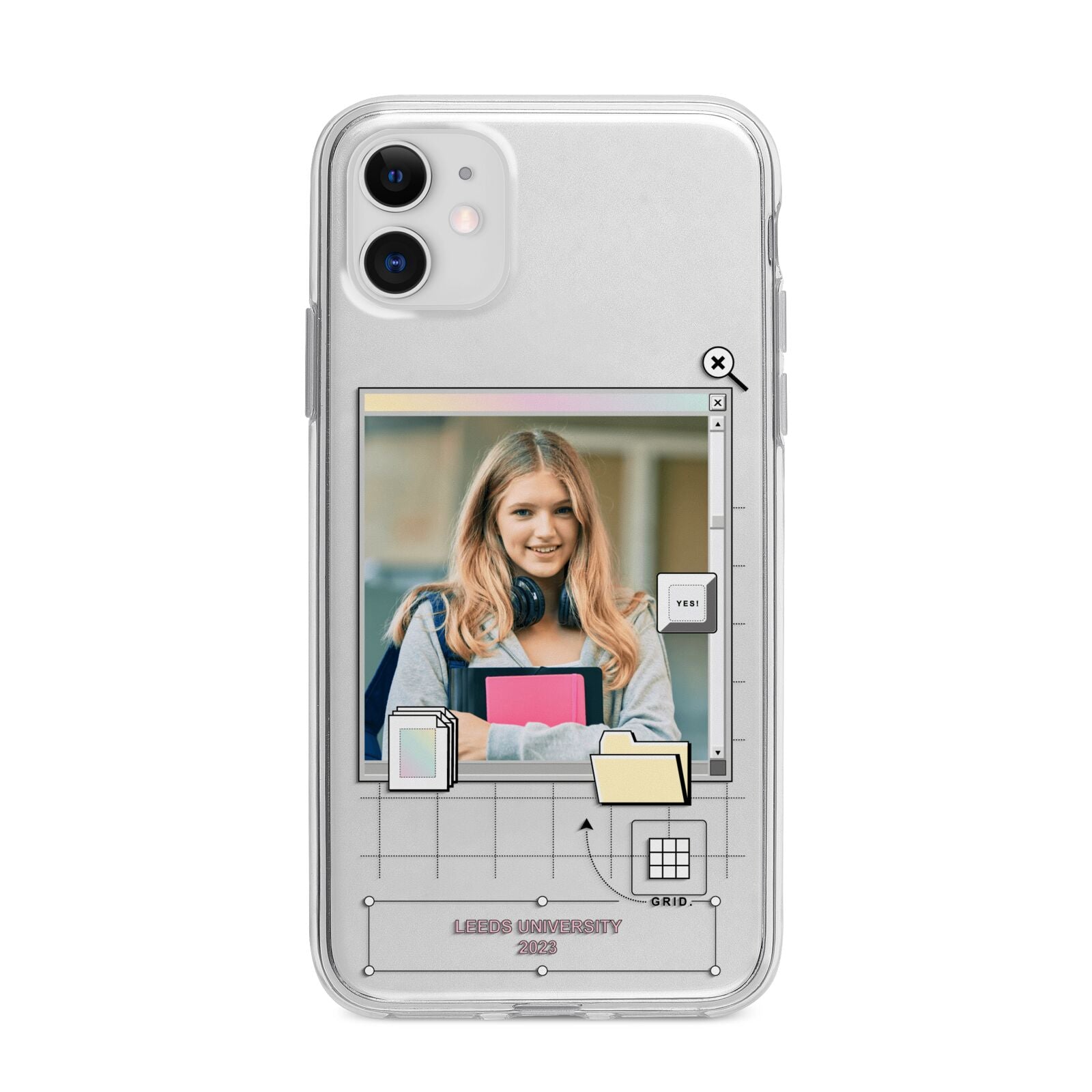 Retro Computer Photo Apple iPhone 11 in White with Bumper Case
