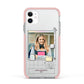 Retro Computer Photo Apple iPhone 11 in White with Pink Impact Case