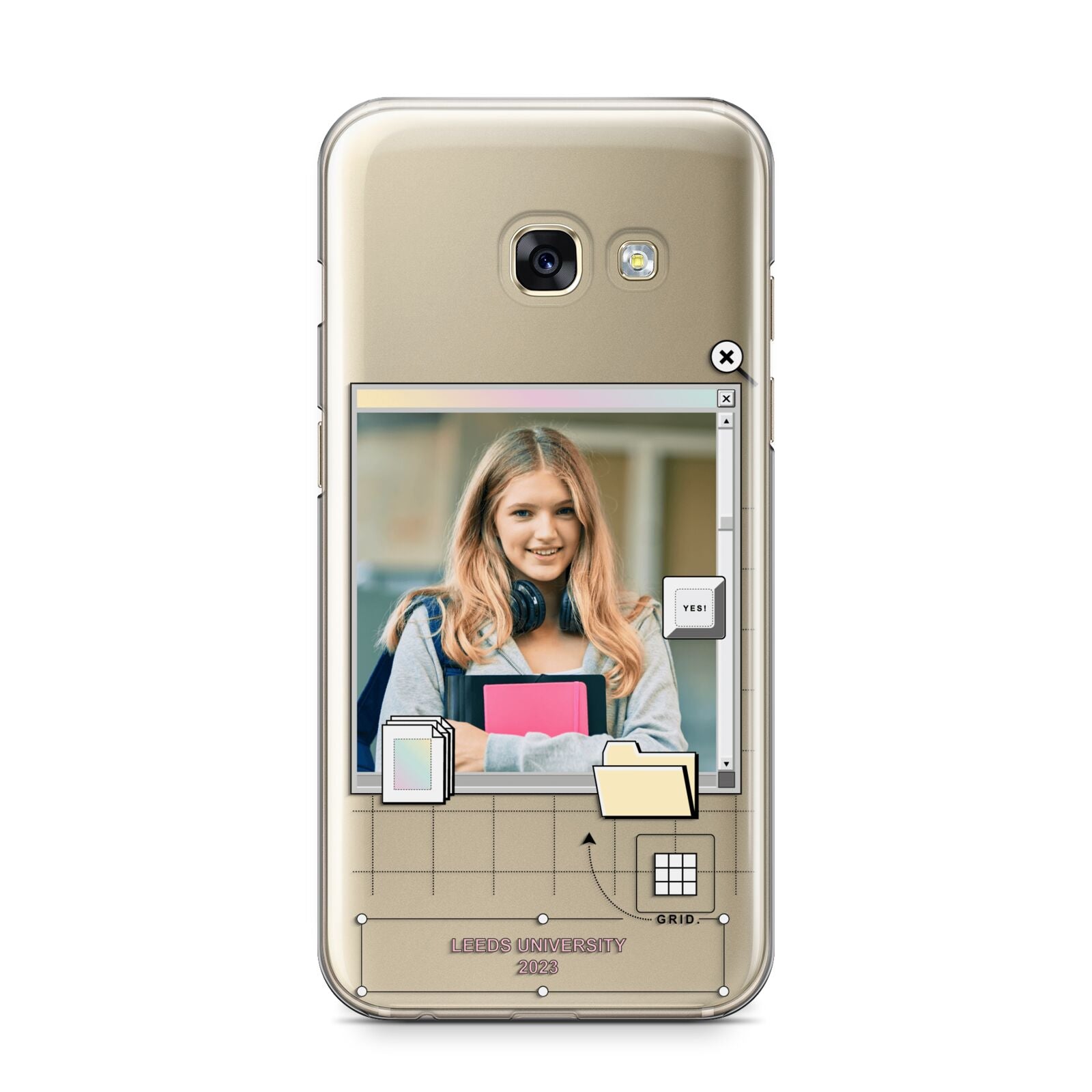 Retro Computer Photo Samsung Galaxy A3 2017 Case on gold phone