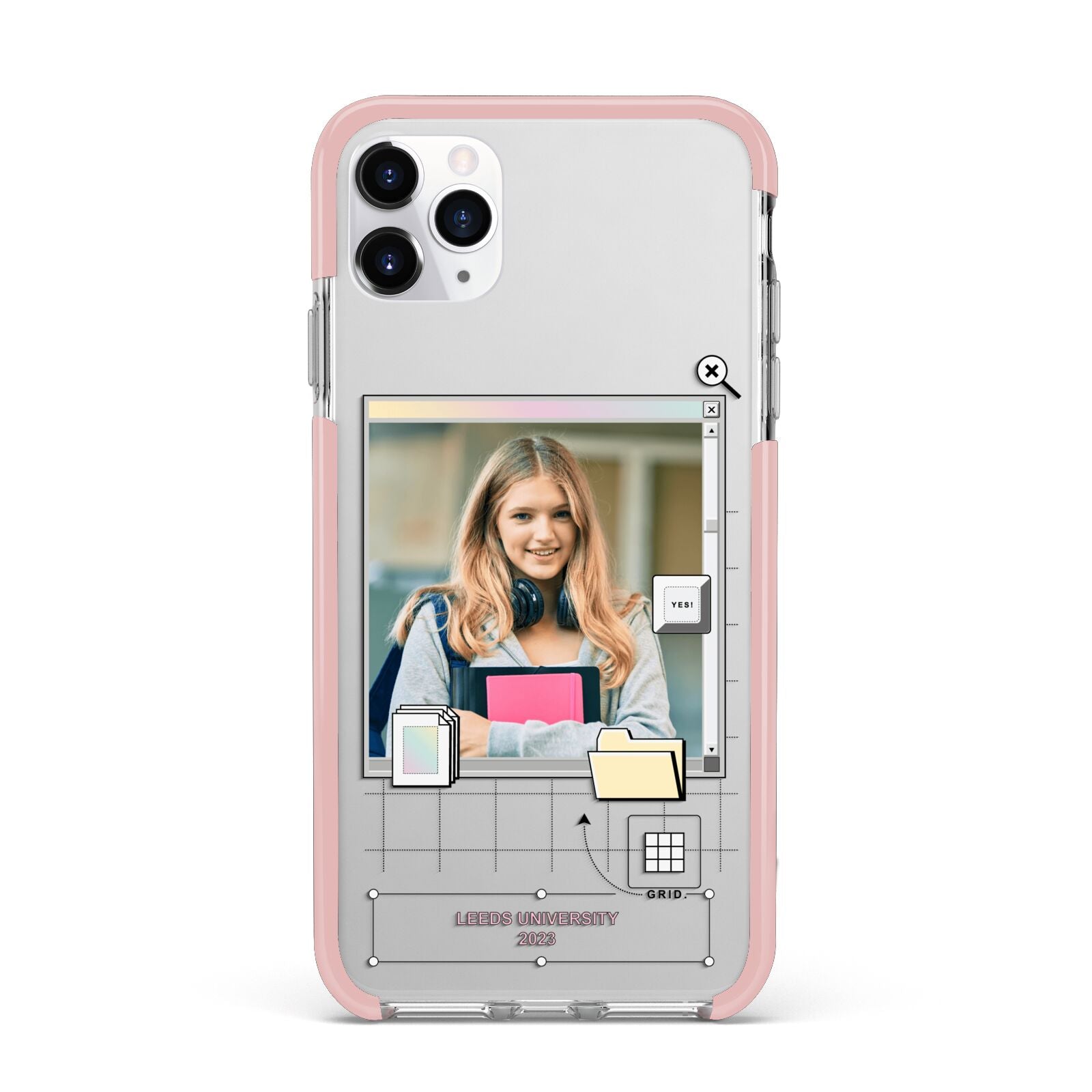 Retro Computer Photo iPhone 11 Pro Max Impact Pink Edge Case