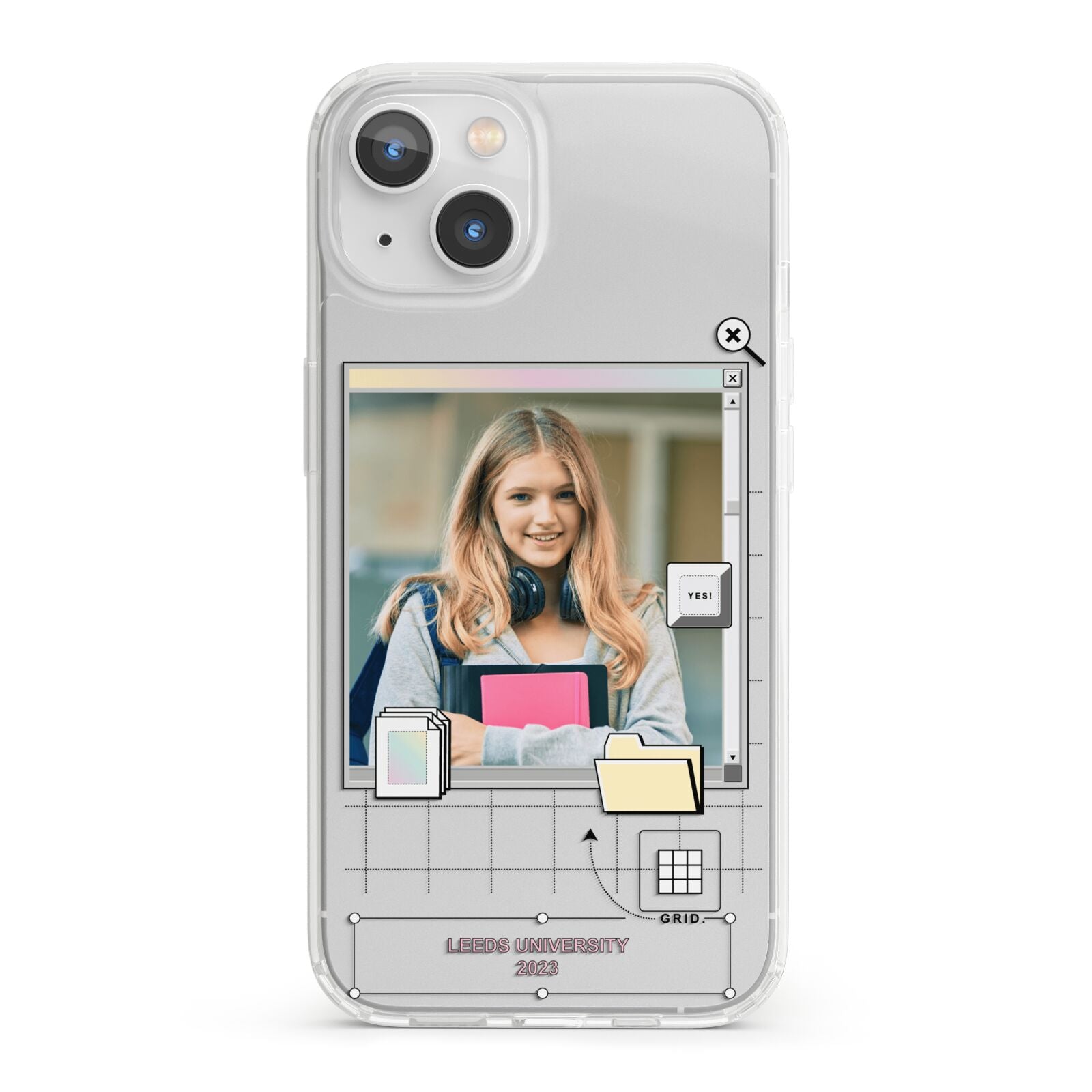 Retro Computer Photo iPhone 13 Clear Bumper Case