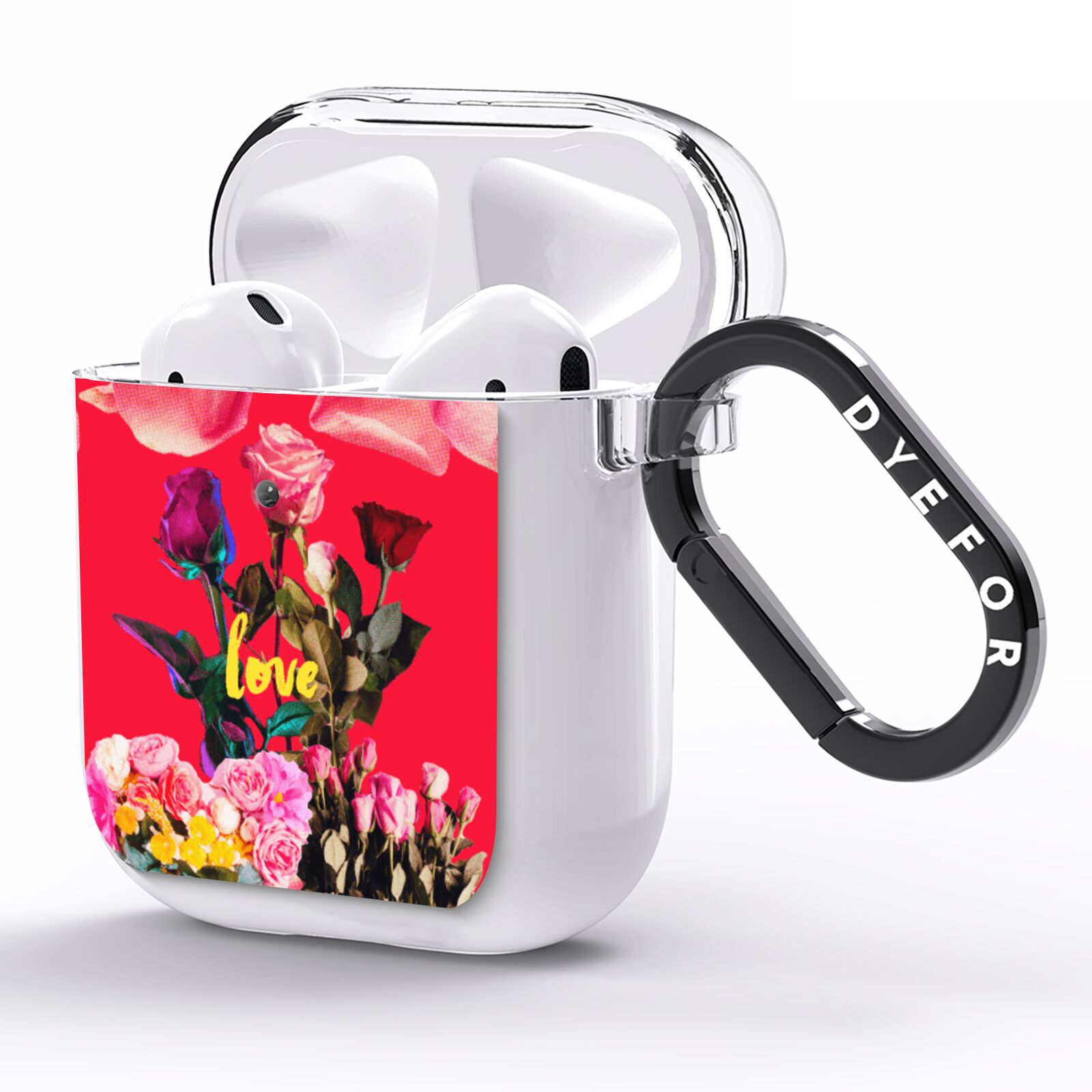 Retro Floral Valentine AirPods Clear Case Side Image